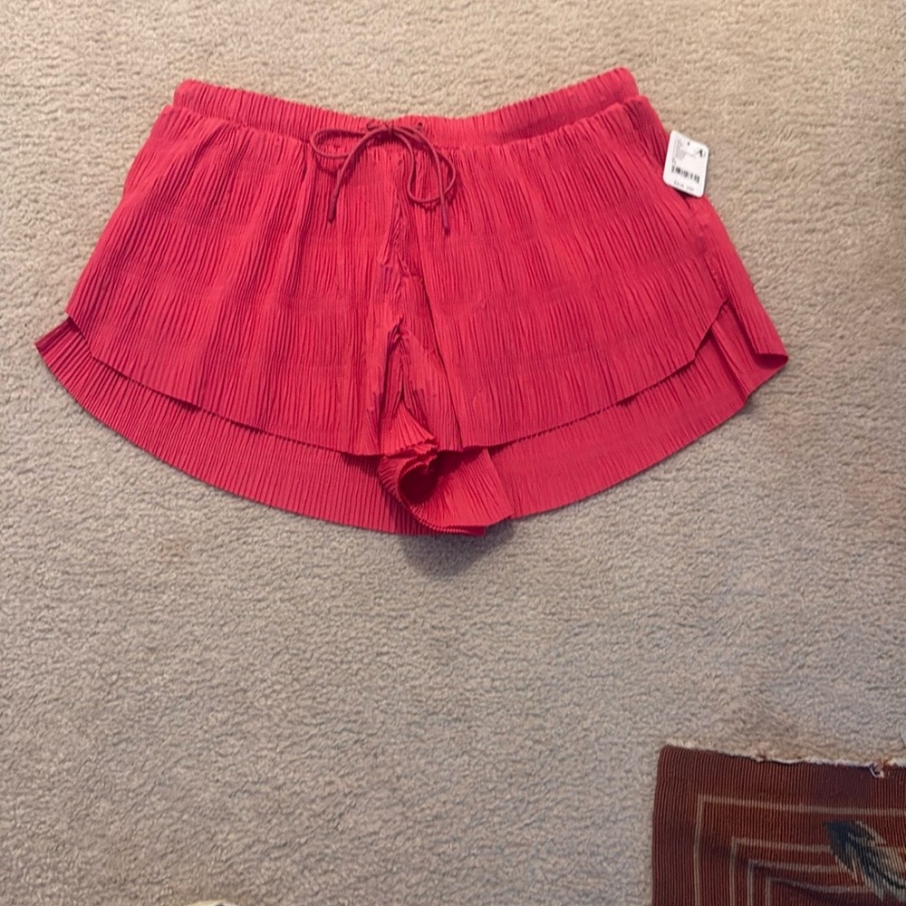 Free People Movement Shirred Strawberry Spritz shorts XL